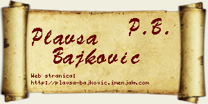 Plavša Bajković vizit kartica
